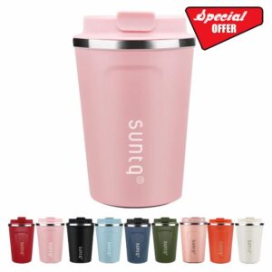 SUNTQ Reusable Coffee Cups Travel - Coffee Travel Mug with Leakproof Lid - Thermal Mug Insulated Cup - Stainless Steel Coffee Travel Cup - for Hot and Cold Drinks