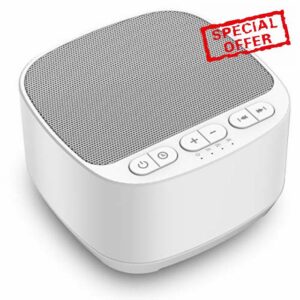 Magicteam Sleep Sound White Noise Machine with 40 Natural Soothing Sounds and Memory Function 32 Levels of Volume Sleep Timer Sound Therapy for Baby Kids Adults (AC Adapter Not Included)