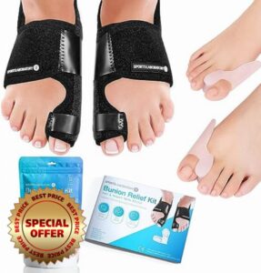Sports Laboratory Bunion Corrector Set - Day & Night Kit - Ultimate Pain-Relief and Protection - 2 x Bunion Splints