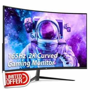 Z-Edge 27 Inch Curved Gaming Monitor 165Hz(DP) 144Hz(HDMI) 1ms MPRT 2K 2560x1440 16:9 Curved Screen