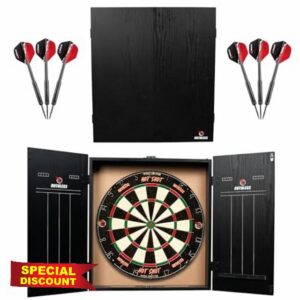 Ruthless Home Darts Centre | Complete Home Dart Board Centre Including Cabinet