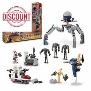 LEGO Star Wars Clone Trooper & Battle Droid Battle Pack Building Toys for Kids with Speeder Bike Vehicle