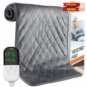 Heat Pads for Back Pain Relief - 16"x31" Electric Heating Pad for Neck and Shoulder Pain