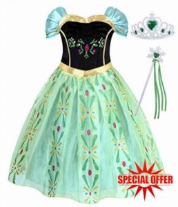 Berich Anna Dress up Girls Princess Anna Costume Kids Halloween Cosplay Outfit Anna Fancy Dress