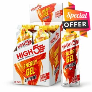 HIGH5 Energy Gel Caffeine Quick Release Energy On The Go From Natural Fruit Juice (Orange Caffeine