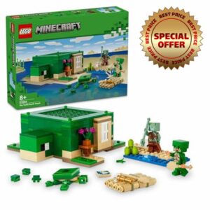 LEGO Minecraft The Turtle Beach House Animal-Care Toy for Kids