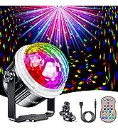 Disco Lights, Gritin 360°Rotation Music Activated Disco Ball Lights with 4M/13ft USB Cable & Remo...