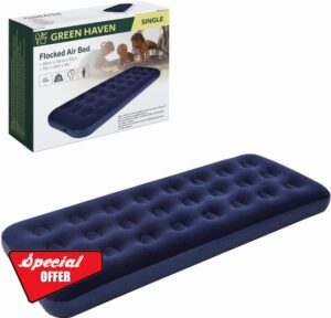 Green Haven Single Blow up Camping bed |Waterproof Single Airbed Inflatable Mattress | Single Air Beds for Adults & Kids |Quick Inflatable Camping Mattress | Premium Camping Mattress Single Air Bed