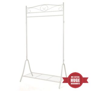 SONGMICS New Garment Coat Rack Clothes Rail Hanger 173 x 90 x 44.5 cm Cream HSR01W
