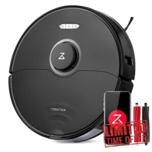 Roborock S8 Robot Vacuum Cleaner with Dual Brush & 6000Pa Suction& 3D Structured Light Obstacle Avoidance Robot Vacuum Compatible with Alexa for Pet Hair（Upgrade of Roborock S7)(Black)