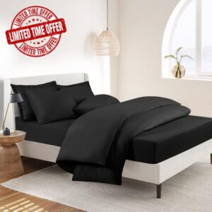 RUIKASI Bed Sheet Super King Size Duvet Set - 4 Pieces Microfiber Surperking Size Bed Set Soft Bedding Set with Fitted Sheet