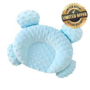 Eghunooye Baby Head Shaping Pillow 3D air mesh Baby Pillow Soft Cotton Breathable Bed Sleeping Pillow for Newborn Infant Flat Head Prevention Support (Blue