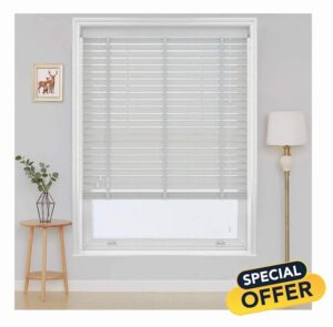 White Faux wood Tape Design 75 x 213cm window Venetian Blinds