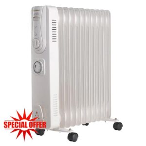Oil Filled Radiator 11 Fin – Oil Heater Portable Electric Free Standing 2500W for Home