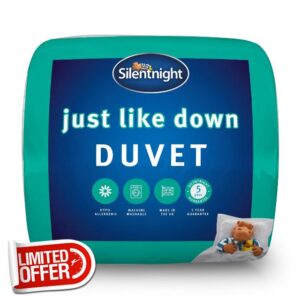 Silentnight Just Like Down 10.5 Tog King Duvet - Luxury All Year Round Duvet Quilt with Soft Silky Down Like Fibres - Machine Washable and Hypoallergenic - King Size