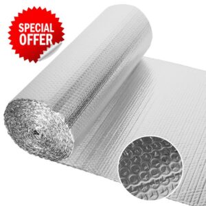Dripex Double Aluminium Bubble Foil Insulation Loft Wall Boat Loft Caravan Home Wall Shed - Various Size (0.6m x 10m(6㎡))