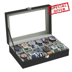 SONGMICS Watch Box with 12 Slots