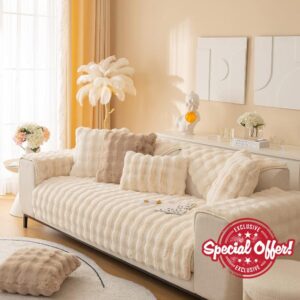 OKYUK Thick Rabbit Plush Sofa Cushion
