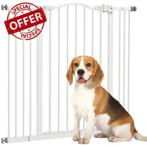 PawHut Pressure Fit Dog Stair Gate No Drilling Safety Gate Auto Close for Doorways