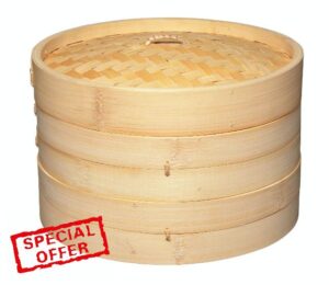 KitchenCraft World of Flavours 25cm Bamboo Steamer Basket