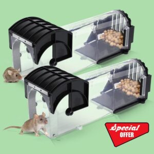 EGOFLYYA 2 Pack Humane Mouse Traps for Indoors & Outdoors