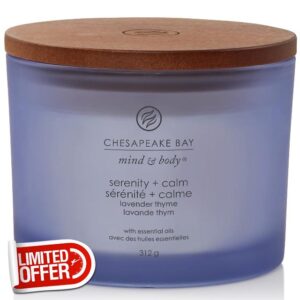 Chesapeake Bay Scented Candle | Serenity + Calm 3 Wick Tumbler Aromatherapy Candle | Burn Time: Up to 24 Hours | Mind & Body Collectio