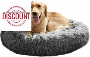 Cuddler Dog Bed | Soft Faux Fur Surface Material | Donut Pillow Bed