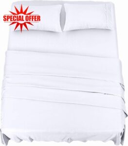 Utopia Bedding 4 Piece Bed Sheet Set – 1 Fitted & Flat Sheet with 2 Pillowcases – Wrinkle