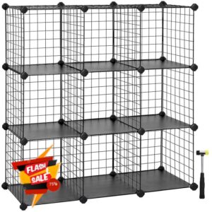 SONGMICS 9-Cube Wire Grid Storage Rack