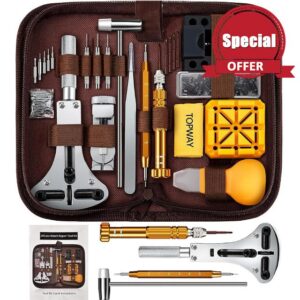 Topway Watch Repair Tool Set: 149 PCS Professional Watch Repair Gift Kit for Battery Replacement