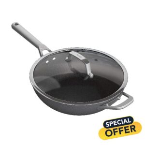 Ninja ZEROSTICK Premium Cookware 28cm Wok with Glass Lid