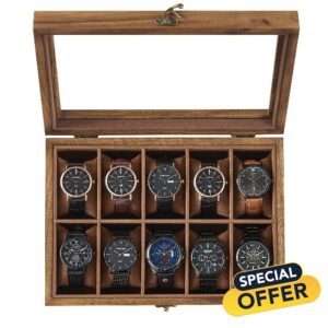 SONGMICS Watch Box with 10 Slots