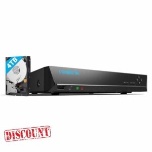 Reolink 4K PoE NVR 16 Channel Pre-Installed 4TB Hard Drive Supports 12MP/4K/5MP/4MP/1080P HD IP Camera 24/7 Surveillance Recording Home CCTV Security Camera System Network Video Recorder