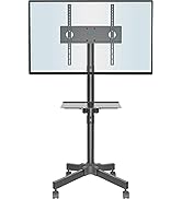 BONTEC Mobile TV Stand on Wheels for 23-60 inch Plasma/LCD/LED TVs, Portable TV Stand with Tray, ...