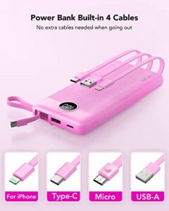 10000mAh USB C Portable Charger with 5 Outputs & 2 Inputs and LED Display