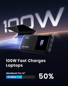 100W 25000mAh Portable Charger Fast Charging USB C Input & Output for Laptops and Phones Battery Pack