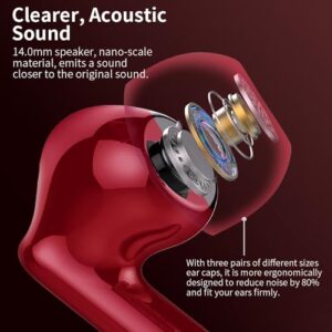 Bluetooth 5.3 Headphones In Ear with 4 ENC Noise Cancelling Mic