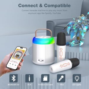 Portable Kids Karaoke Machines for Girls with LED Party Lights