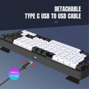 Compact USB Wired 68Keys Gaming Keyboard with RGB Backlit