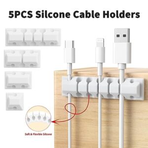 146Pcs White Cable Tidy for Home Office Under Desk- 100 Cable Ties