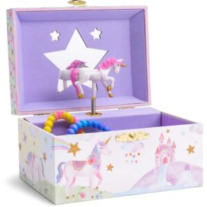 Glitter Rainbow Kids Jewellery Box with The Beautiful Dreamer Tune - 15x10.8x8.6 cm