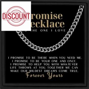 Promise Necklace Gift For Him Gift for Man Necklace Gift For Boyfriend Cuban Chain Necklace for Him Gift For Him Gift From Girlfriend Birthday Gift For Husband