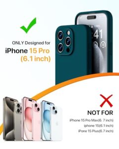 [2X HD Screen Protector][Upgraded Camera Protection]Shockproof Liquid Silicone Soft Microfiber Lining Smooth Protective Phone Case Cover 6.1"