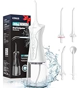 COSLUS Water Dental Flosser Portable Oral Irrigator 300ML 4 Modes Rechargeable Tooth Flosser for ...