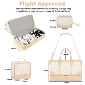 Large Travel Duffle Bag with Shoe Compartment & Wet Pocket
