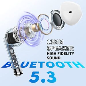 Bluetooth 5.3 Headphones with 4 ENC Noise Cancelling Mics