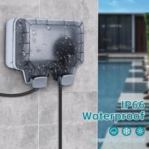 Double Socket with 3m Outdoor Extension Lead Waterproof