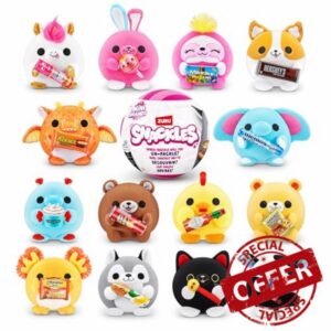 Snackles Small Sized 14 cm by ZURU Cuddly Squishy Comfort Plush with License Snack Brand Accessory (Random Assortment)