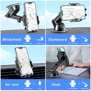 Adjustable Car Phone Mount Cradle 360° Rotation - 4 in 1 Super Stable for Car Dashboard/Windscreen/Air Vent