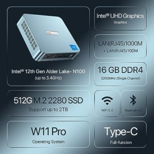 Intel 12th Gen Alder Lake- N100(up to 3.4GHz)